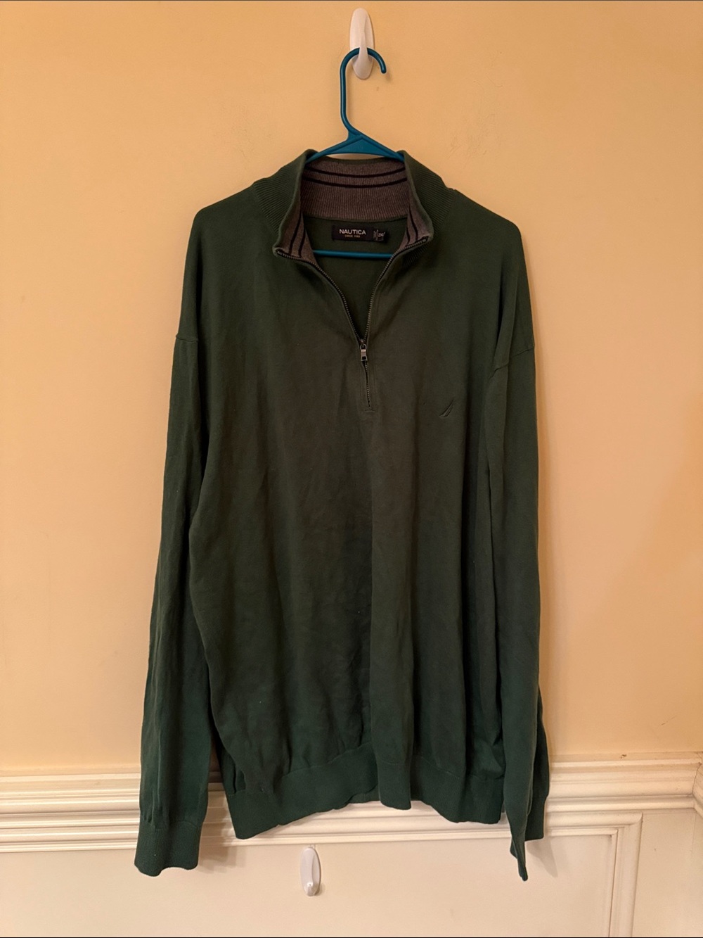 Nautica Men's Dark Green Half-Zip Pullover Sweater Size 2XLT